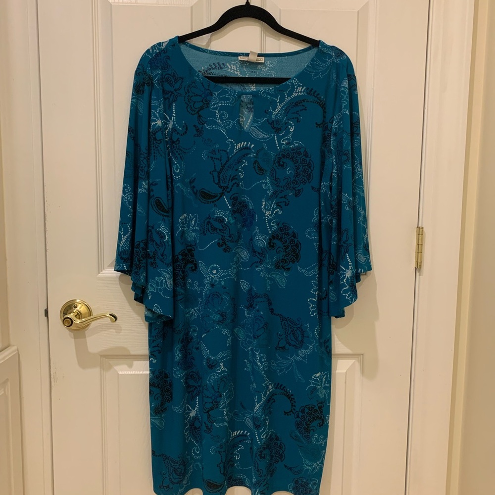 Dana Buchman Blue Patterned Garment